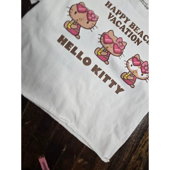 Sanrio Hello Kitty Happy Beach Vacation Tshirt Sunglasses Hearts - Picture 3 of 9